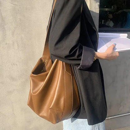 Vintage Këssen Design Pu Lieder Boston Handbag fir Fraen Casual Koraphust Crossbody Poschen Moudeschaker Tuten