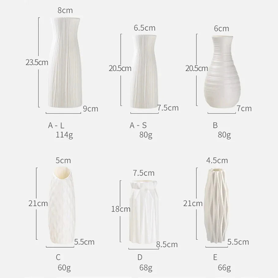 1gab ziemeļnieku plastmasas vāze vienkārša maza svaigu puķu podu uzglabāšanas pudele ziediem viesistabai Mūsdienu mājas rotājumi rotājumi