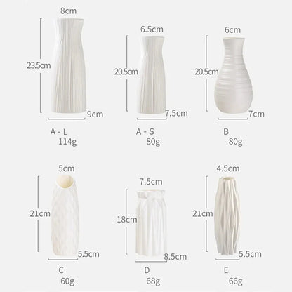 1gab ziemeļnieku plastmasas vāze vienkārša maza svaigu puķu podu uzglabāšanas pudele ziediem viesistabai Mūsdienu mājas rotājumi rotājumi