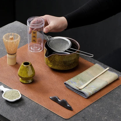 4pcs 7 PCS/set Japonese Matcha Blender Set Bambú Bambas de bambú Matcha Cuchilla Tea Tea Tea Set Beverage Shop Tea Tea Tea Tray