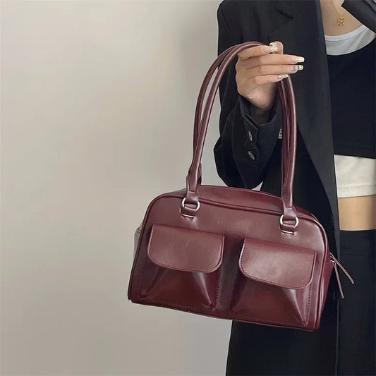 Borse per spalle da lavoro da donna vintage Simple Ladies per il pendolarismo PU PETTURA PER LA PETTA DEMMA BARGNO PUNSO PUNSO