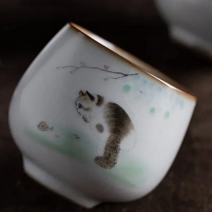 Taza de té grande de ru ru viajar a la taza de meditación personal de cerámica hecha a mano tazón de té pu'er copa maestra accesorios de té para el hogar