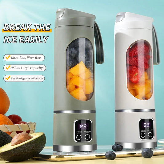 450ml ovocný odšťavňovač 8 čepelí 3 ozubená kola USB dobíjecí přenosný mixér ledové drtiče pro koktejly a smoothies odšťavňovací šálek
