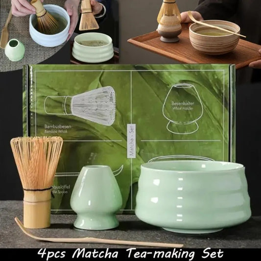4 pezzi giapponese set giapponese set in bambù sale da cucchiaino set di tè da tè per bevande da bevande per curiosi per la produzione di tè accessori per la produzione di tè