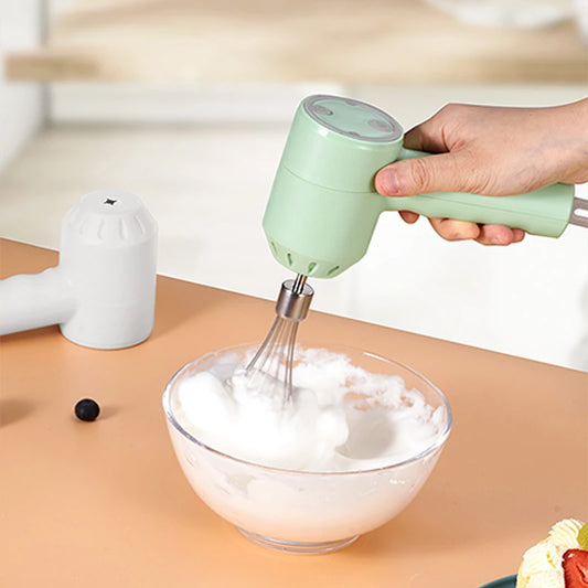 Přenosný elektrický mixér potravin bezdrátový mixér 3 rychlosti ozubené rychlosti Vysoce výkonové těsto Blender Egg Beater Baking Kitchen Mixer Nástroje