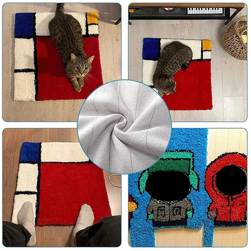 1,5*3 meter munkduk Tuftingduk Markerade linjer vävda för att göra plagg diy munk tyg mattan tapestry matta