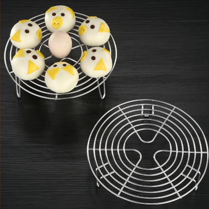 15.5-27,5 cm nerūsējošā tērauda tvaikoņa plaukts lieljaudas apaļš, izturīgs poda pannas spiediena plīts trivet virtuves virtuves piederumu piederumi