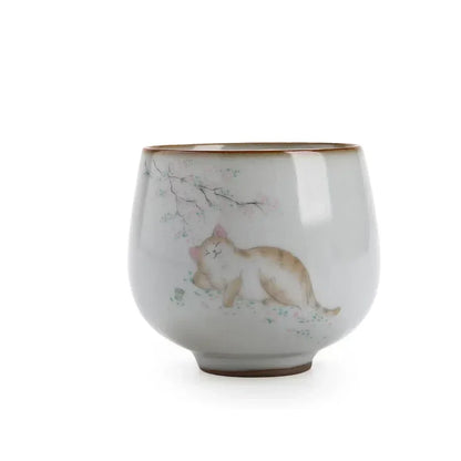 Taza de té grande de ru ru viajar a la taza de meditación personal de cerámica hecha a mano tazón de té pu'er copa maestra accesorios de té para el hogar