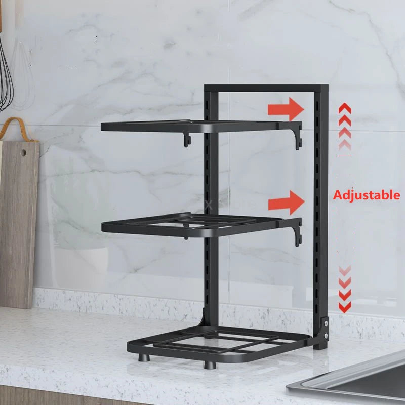 Kitchen Pot Organizer Rack Sink Shelf Multi-layer Pot Storage Rack Household Cabinet Frying Pan Organizer Bowl Shelf Holder