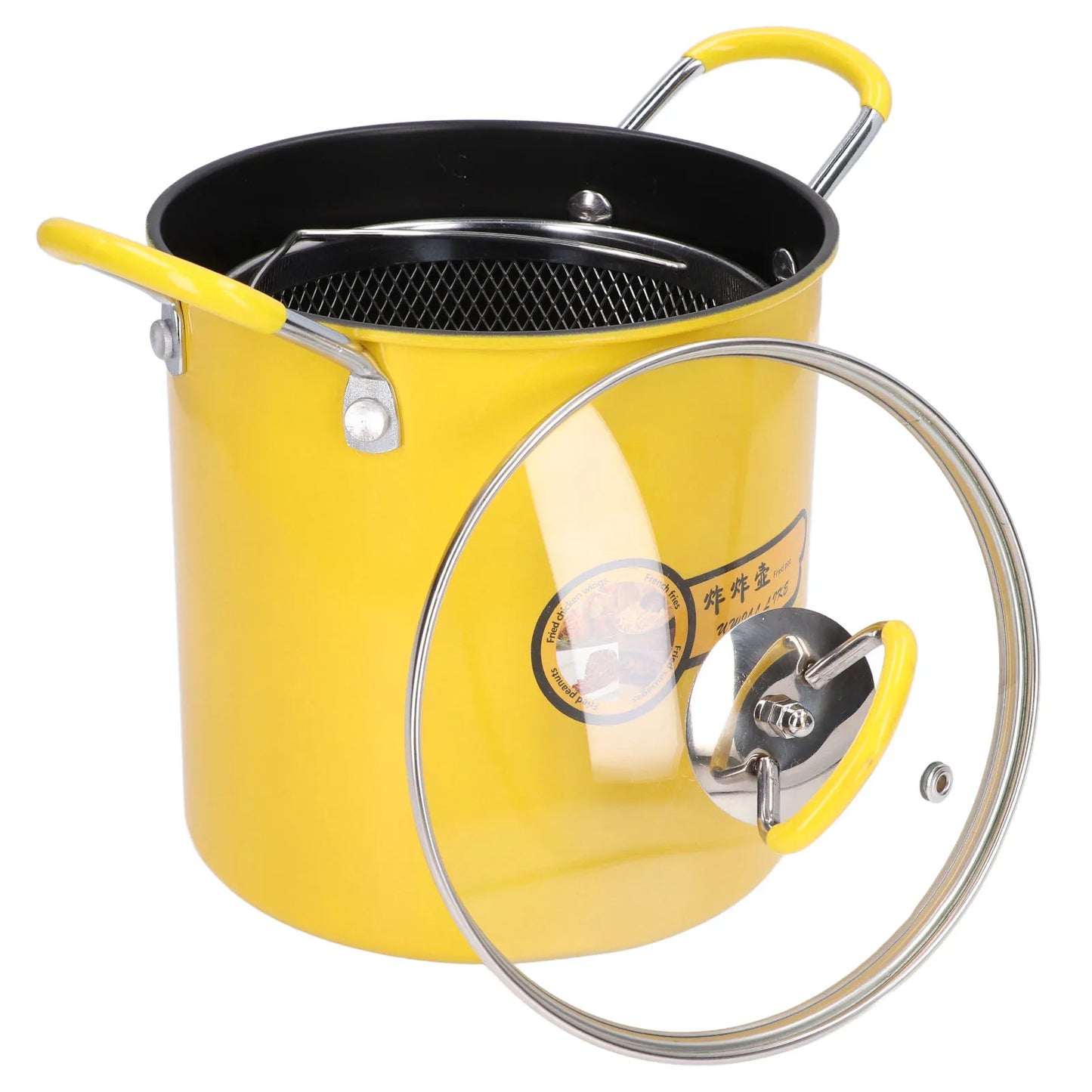3L Deep Fryry Pot Cepšanas katls ar plaukta vāka eļļas filtra dzelzs poda virtuves piederumiem cepšanas pannas cepeškrāsnī cepti vistas frī kartupeļi