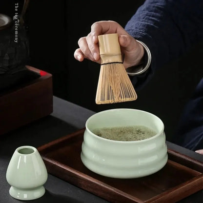 4pcs Japones Matcha Set Safe Bamboo Wathisk Cuchucos Té de té Bebidas Interiores Terreno de té Herramientas de fabricación de té Accesorios