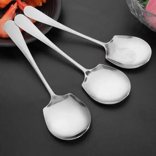 2/1PCS Velká lžíce z nerezové oceli dlouhá rukojeť lžíce kuchyňské příbory rýže knedlíky kaše polévky kopečky stolní nádobí