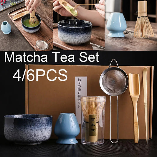 4 pezzi da 6 pezzi a mano fatte a mano e facile pulizia matcha set di supporto per attrezzi kit ciotola whik scoop cerimonia regalo tradizionale accessori giapponesi