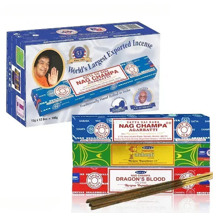 Collezione di incenso indiano 5box Nag Champa Sticchi fatti a mano con sei gusti che rinfrescano gli aromi medicinali per la meditazione domestica