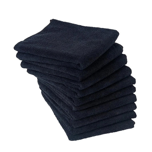 5/10 Pack Micro -FIRIBER SALON HUSTIKY Černá barva 35x75 cm Velký salon ručníky pro kadeřnici mikrovlákno na vlasy