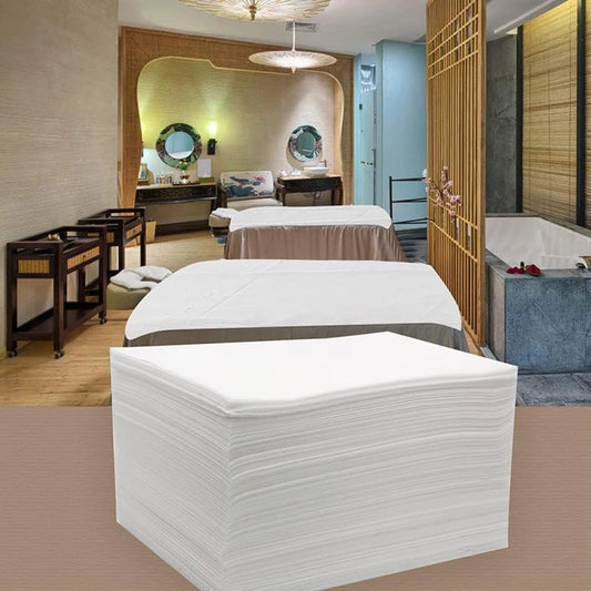Fogli bianchi usa e getta da 100 pezzi per salone copertura da tavolo da massaggio traspirante per tatuaggi non tessuti da tatuaggio da viaggio da viaggio anti-dirty hotel