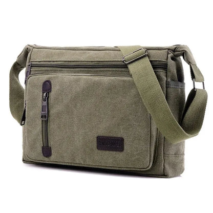 Lerret skulderveske flaske menn kvinner casual enkel mote retro crossbody cross square multi lagdelte