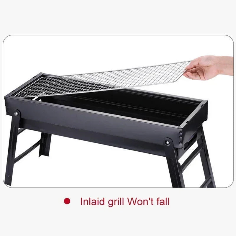 Nový velký gril BBQ Grill skládací přenosné přenosné uhlí na venkovní kempování piknikového hořáku skládací uhlí na grilování grilovací trouba