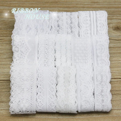 (10 krajkových/lot) bílá textilie Webbing Dekorace Krásné dárkové balicí materiál Stužky mix