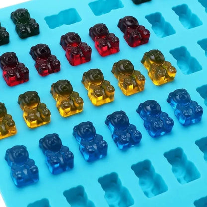 50 Gitter Gummi Bear Schimmel Silicone Gleeweger Bully Schimmel mat Dropper Candy Candy Fondant Schimmel DIY BAKEKENKEN