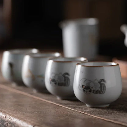 Taza de té grande de ru ru viajar a la taza de meditación personal de cerámica hecha a mano tazón de té pu'er copa maestra accesorios de té para el hogar