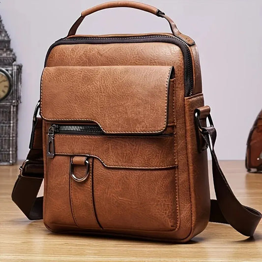 Značka muž ramenní taška pro 9,7 "iPad muži pu kožené klapky pánské crossbody tašky Obchodní chlopň