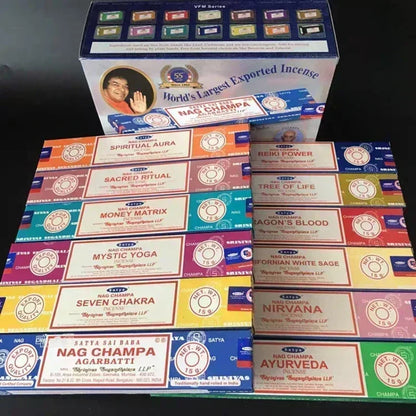 Collezione di incenso indiano 5box Nag Champa Sticchi fatti a mano con sei gusti che rinfrescano gli aromi medicinali per la meditazione domestica