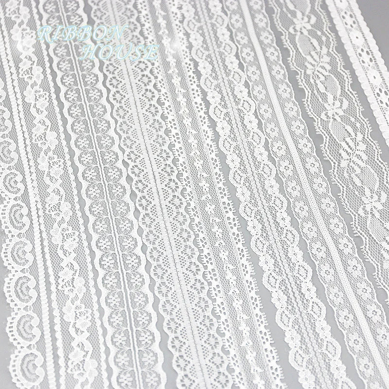 (10 krajkových/lot) bílá textilie Webbing Dekorace Krásné dárkové balicí materiál Stužky mix