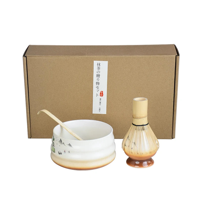 4st/Set Handmade Home Easy Clean Matcha Tea Set Tool Stand Kit Bowl Vispa Scoop Gift Ceremoni Traditionella japanska tillbehör