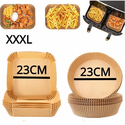 Air Fryer 50/100pcs Bakeware Manote per carta usa e getta materassino a prova di olio mappeto antiaderente per forno da cucina da forno