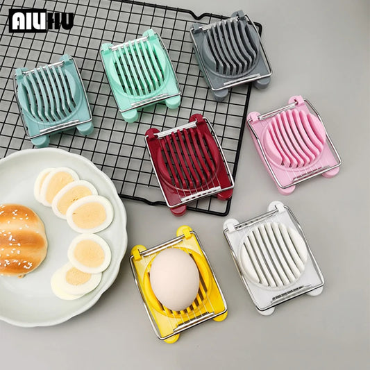 Accesorios de cocina huevo cortador de huevo acero inoxidable fruta ensalada de fruta herramientas de huevo manuales de procesadores de alimentos gadget ali426