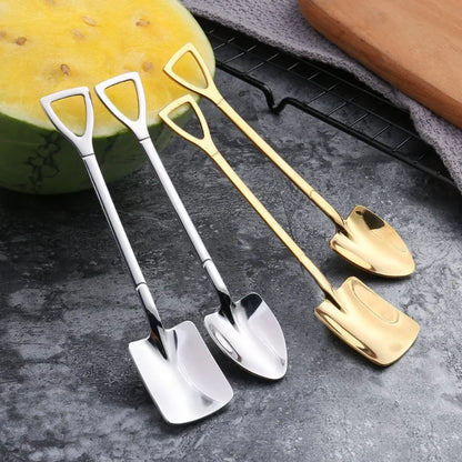 10/2pcs от неръждаема стомана лопата лъжица златно сребърно кафе лъжици сладолед десерт лъжички чаена лъжичка кухненски прибори за хранене прибори за прибори за хранене
