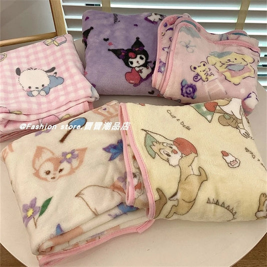 Japanesch Styl gedréckt de Blanett Kampfmi meng Melodie waarm Bluddet séiss Anime Flanet Deckel Koup Klimaanlag Meedchen