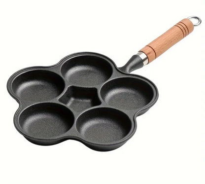 1db tojássütő serpenyő nonstick palacsinta serpenyők 5 lyukú edények palacsinta tojás hamburger sonkás serpenyő, kályhák indukciós tűzhelyhez