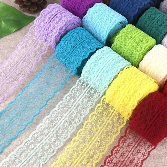 10meters/rullītis 4,5 cm platums mežģīņu lentes apdare auduma vienkrāsainas mežģīnes apģērbu šūšanas siksnu apgriešanas dāvanu iesaiņošanas DIY amatniecības