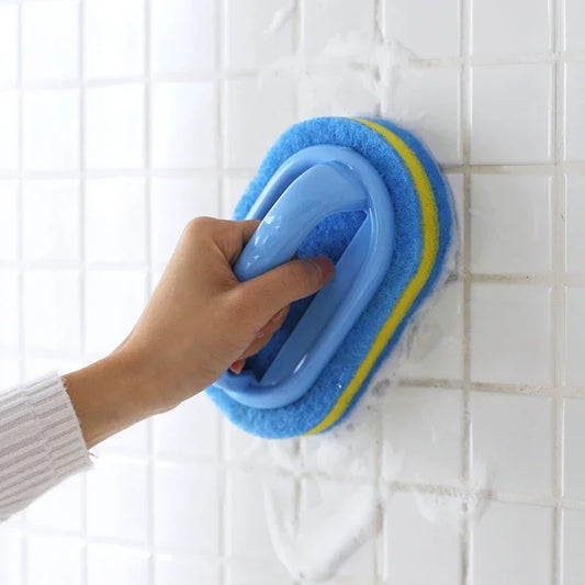 Cocina de baño limpieza de baño mágico esponja de vidrio limpieza de pared bañera manija de esponja de cerámica ranura limpia cepillo