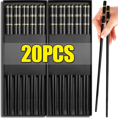 20/2pcs сплав на клетка за многократна употреба неплъзгащи се суши хранителни пръчици пръчки метални китайски котлет стик прибори кухня приспособления