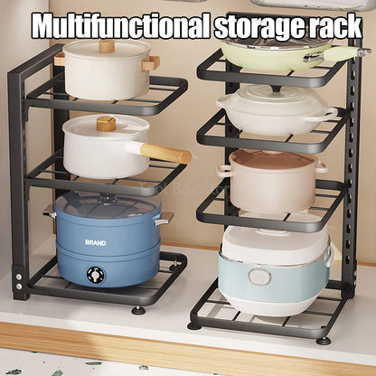 Kitchen Pot Organizer Rack Sink Shelf Multi-layer Pot Storage Rack Household Cabinet Frying Pan Organizer Bowl Shelf Holder