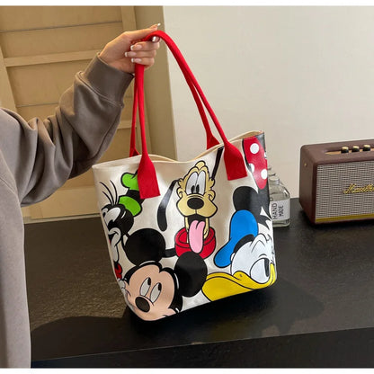 Disneycartoon Mickey Fashion všestranná largecapacity plátno ramenní taška dámské neformální všestranné kabelky studentské třídy