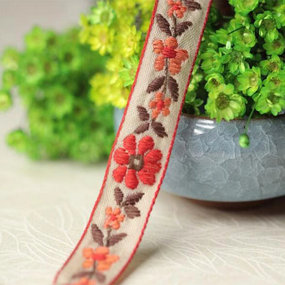 1,5 cm bred varm bomull beige broderi blonder stoff