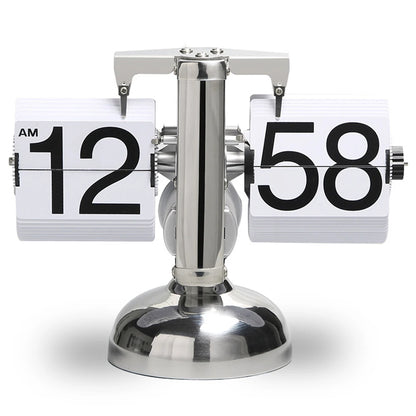Relógio de mesa digital Escala automática Retro Slip sobre os relógios da mesa Flip de aço inoxidável engrenagem interna Operação de mesa de mesa Operado Relógio