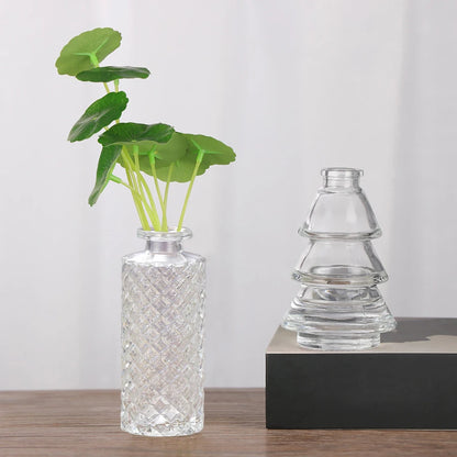 1 darab retro kis váza üveg aromaterápiás palack mini átlátszó váza nappali dekoráció Egyszerű étkezőasztal dekoráció h
