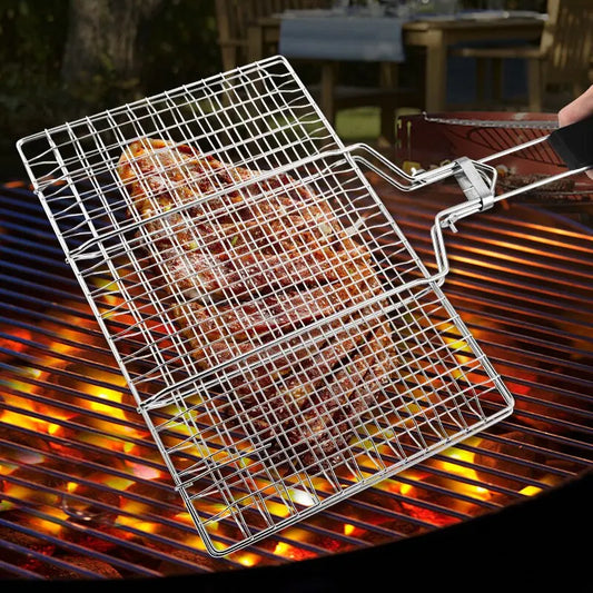 304 BBQ z nerezové oceli Mesh Non Stick Grilovací koš Grilovací síťová síťová mat