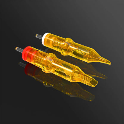 10 st gul Dragonfly Tattoo Cartridge Needle 1 3 5 7 9 11 13 14 15 RL RM RS M1 Professionell patronsmakeup nålar