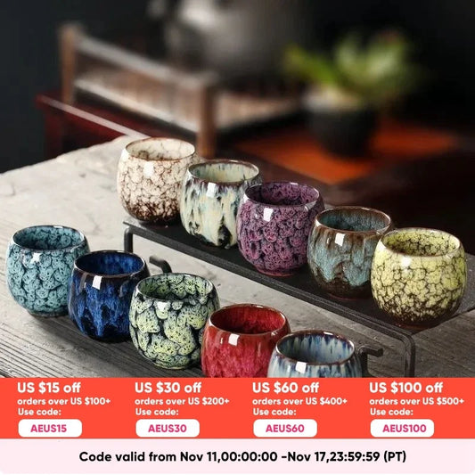 1pcs / 1 Spillsetzer verännert China Ceramic Corca Corcelin Kung Fu Téi Pottery Pottery Drock Muttballe Madese Wäin Becher