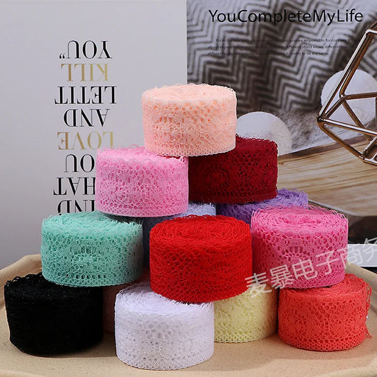 10 jardi Augstas kvalitātes, skaistas baltas mežģīņu lentes lente 40 mm mežģīņu apdare DIY izšūta šūšanas dekorēšanai Āfrikas mežģīņu audums