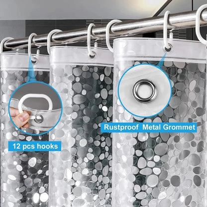 Rideau de douche Peva Pebble Ligne de baignoire étanche à la baignoire imperméable couvercle de bain pavée de salle de bain rideaux de bain